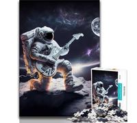 Jigsaw Puzzles for Teenagers Astronaut Playing Guitar Puzzles for Teenagers,is Ideal As Gifts for The Whole Family Suitable for And 14 (size 75x50cm)