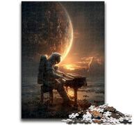 Jigsaw Puzzles for Teenagers Astronaut Playing Piano Suitable for Ages 14 And Up Intellectual Toy Game Educational Game for Birthday And Christmas 26x38cm
