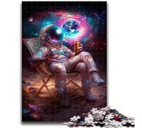 Jigsaw Puzzles for Teenagers Astronaut Sitting on The Moon 1000 Pieces for Adults,Family Entertainment Toys with Matching Poster And Trivia Sheet (38x26cm)
