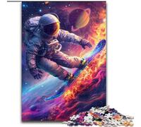 Jigsaw Puzzles for Teenagers Astronaut Surfing, Help The Brain Exercise Addictive Toys to Cultivate Patience Enhance Memory (Size 26x38cm)