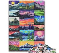 Jigsaw Puzzles for Teenagers Aurora Collage Teenager Puzzles,Stress Reliever Staycation Kill Time Wishlist with Santa Claus (75x50cm)