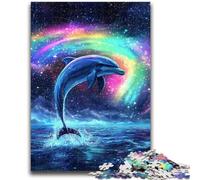 Jigsaw Puzzles for Teenagers Aurora Dolphin Challenging Game And Family Play Wall Decoration Unique Birthday And Xmas Gifts 26x38cm