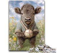 Jigsaw Puzzles for Teenagers Baby Buffalo 1000 Pieces for Adults,Birthday Gift Idea for Adults, Family Game And Hobby (38x26cm)