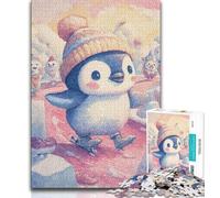 Jigsaw Puzzles for Teenagers Baby Penguin,Help The Brain Exercise Addictive Toys to Cultivate Patience Perfect Decoration (75x50cm)