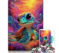 Jigsaw Puzzles for Teenagers Baby Turtle 1000 Piece Jigsaw,Educational Games Home Decoration Suitable for Desktop Decoration (size 38x26cm)