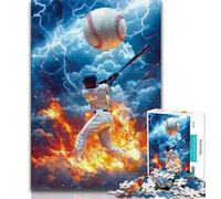 Jigsaw Puzzles for Teenagers Baseball Sports Puzzles for Teenagers,Family Entertainment Toys with Matching Poster And Trivia Sheet 38x26cm