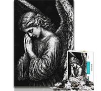 Jigsaw Puzzles for Teenagers Black And White Angel 1000 Pieces for Adults,Birthday Gift Idea for Adults, Family Game And Hobby 26x38cm