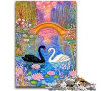 Jigsaw Puzzles for Teenagers Black And White Swan 1000 Piece Puzzle,Challenging Game for Is Ideal As A Gift for The Whole Family (38x26cm)