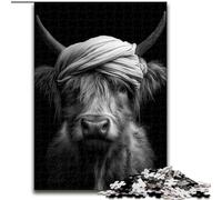 Jigsaw Puzzles for Teenagers Black And White Yak,Family Game Stress Reliever Difficult Challenge Enhance Love between Couples 38x26cm