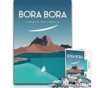 Jigsaw Puzzles for Teenagers Bora Bora,Brain Intelligence Challenge Addictive Toys Birthday Present,Gifts,Wall Art (75x50cm)