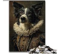 Jigsaw Puzzles for Teenagers Border Collie Noble, Challenging Game Toys Wall Decoration Unique Birthday And Xmas Gifts (size 50x75cm)
