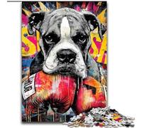 Jigsaw Puzzles for Teenagers Boxer Dog, for Age 14 Years And over Home Decor As A Gift for The Whole Family And Friends (Size 26x38cm)