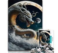 Jigsaw Puzzles for Teenagers Brave Dragon 1000 Piece Puzzle,Stress Reliever Staycation Kill Time Enhance Love between Couples 38x26cm