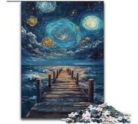 Jigsaw Puzzles for Teenagers Bridge Under The Night Sky, Analysis And Logic with Fully Interlocking Randomly Shaped Pieces for And Age 14 Years Up (Size 50x75cm)