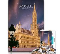 Jigsaw Puzzles for Teenagers Brussels Belgium Travel,Help The Brain Exercise Addictive Toys to Cultivate Patience Perfect Decoration (38x26cm)