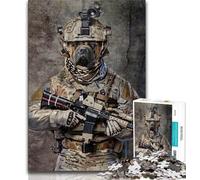 Jigsaw Puzzles for Teenagers Bullmastiff Elite Soldier 1000 Piece Jigsaw,Educational Games Home Decoration Suitable for Desktop Decoration (size 75x50cm)