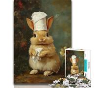 Jigsaw Puzzles for Teenagers Bunny Playing with Toilet Paper Adult Jigsaw,Artistic Wall Decor & Birthday Gift Idea for Friends, Home Office (size 38x26cm)