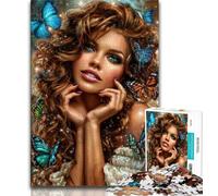Jigsaw Puzzles for Teenagers Butterfly Girl 1000 Piece Puzzle,Challenging Family Activity Games DIY Toy for Home Wall Decor Gifts 26x38cm