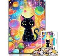 Jigsaw Puzzles for Teenagers Candy Black Cat 1000 Piece Puzzle,Stress Reliever Difficult Challenge Home Decoration Toys 38x26cm