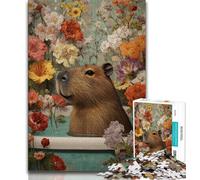 Jigsaw Puzzles for Teenagers Capybara in The Bathtub 1000 Piece Puzzle,Stress Reliever Staycation Kill Time Wishlist with Santa Claus 26x38cm