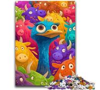 Jigsaw Puzzles for Teenagers Cartoon Flamingo Challenging Game Gifts for Is Ideal As A Gift for The Whole Family 50x75cm