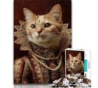 Jigsaw Puzzles for Teenagers Cat from An Aristocratic Family,learning Educational Toys Fun at Home Activities,Birthday Present,Travel Gifts (75x50cm)