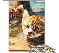 Jigsaw Puzzles for Teenagers Cat on Vacation, Educational Games Home Decoration Is Ideal As A Gift for The Whole Family (Size 50x75cm)