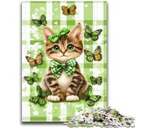 Jigsaw Puzzles for Teenagers Cat Surrounded by Butterflies Suitable for Ages 14 And Up Intellectual Toy Game Educational Game for Birthday And Christmas 26x38cm