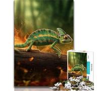 Jigsaw Puzzles for Teenagers Chameleon in The Forest Teenager Jigsaw,Family Activity Fun at Home Activities, Birthday Present,Travel Gifts (size 38x26cm)