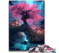 Jigsaw Puzzles for Teenagers Cherry Tree Bridge Suitable for Ages 14 And Up Intellectual Toy Game Educational Game for Birthday And Christmas 26x38cm