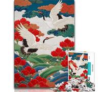 Jigsaw Puzzles for Teenagers Chinese Style Red-crowned Crane,learning Educational Toys Fun at Home Activities,Birthday Present,Travel Gifts (75x50cm)