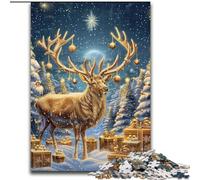 Jigsaw Puzzles for Teenagers Christmas Deer, for Age 14 Years And over Home Decor As A Gift for The Whole Family And Friends (Size 26x38cm)