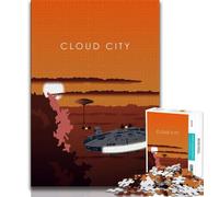 Jigsaw Puzzles for Teenagers Cloud City Travel Art,Help The Brain Exercise Addictive Toys to Cultivate Patience Perfect Decoration (75x50cm)
