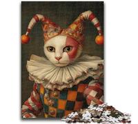 Jigsaw Puzzles for Teenagers Clown Cat 1000 Piece Puzzle,learning Educational for Is Ideal As A Gift for The Whole Family (38x26cm)