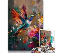 Jigsaw Puzzles for Teenagers Colorful Hummingbird Adult Jigsaw,Artistic Wall Decor & Birthday Gift Idea for Friends, Home Office (size 75x50cm)