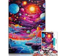 Jigsaw Puzzles for Teenagers Colourful Astronaut Teenager Puzzles,Educational Games Home Decoration Birthday Present, Gifts, Wall Art (size 38x26cm)