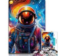 Jigsaw Puzzles for Teenagers Colourful Astronauts Teenager Puzzles,Educational Games Home Decoration Birthday Present, Gifts, Wall Art (size 38x26cm)