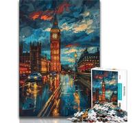 Jigsaw Puzzles for Teenagers Colourful Big Ben Adult Jigsaw,Artistic Wall Decor & Birthday Gift Idea for Friends, Home Office (size 38x26cm)
