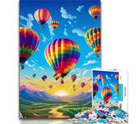 Jigsaw Puzzles for Teenagers Colourful Hot Air Balloons Puzzles for Teenagers,is Ideal As Gifts for The Whole Family Suitable for And 14 (size 75x50cm)