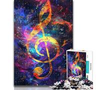 Jigsaw Puzzles for Teenagers Colourful Music Note Teenager Jigsaw,for Educational Game Challenge Toy Deal As Gifts for The Whole Family 26x38cm