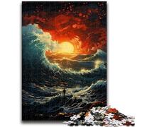 Jigsaw Puzzles for Teenagers Colourful Waves Teenager Puzzles,Game Toys Every Piece Is Unique - Challenging Family Fun Game (38x26cm)