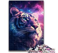 Jigsaw Puzzles for Teenagers Cosmic Nebula Tiger Puzzles,Challenging Game Gifts for Is Ideal As A Gift for The Whole Family (26x38cm)