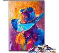 Jigsaw Puzzles for Teenagers Cowboy Hat, Analysis And Logic with Fully Interlocking Randomly Shaped Pieces for And Age 14 Years Up (Size 50x75cm)