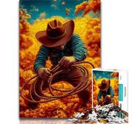 Jigsaw Puzzles for Teenagers Cowboy,Help The Brain Exercise Addictive Toys to Cultivate Patience Gift For Birthdays 75x50cm