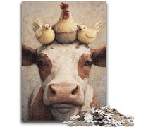 Jigsaw Puzzles for Teenagers Cows And Hens 1000 Piece Puzzle,learning Educational for Is Ideal As A Gift for The Whole Family (50x75cm)