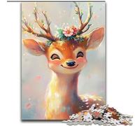 Jigsaw Puzzles for Teenagers Cute Sika Deer, Family Entertainment Toys Is Ideal As Gifts for The Whole Family for 14+ (size 50x75cm)