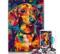 Jigsaw Puzzles for Teenagers Dachshund Dog Teenager Puzzles,Game Toys Every Piece Is Unique - Challenging Family Fun Game 38x26cm