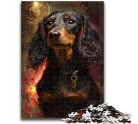 Jigsaw Puzzles for Teenagers Dachshund Puzzles for Adults,Stress Reliever Staycation Kill Time Home Decoration Toys (38x26cm)