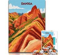 Jigsaw Puzzles for Teenagers Danxia Wonders, Difficult And Challenge,Every Piece Is Unique - Challenging Family Fun Game Suitable for And 14 38x26cm