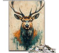 Jigsaw Puzzles for Teenagers Deer in Mountains And Rivers, for Ages 14 And over Each Piece Is Unique - Fun And Challenging Game for The Whole Family Good Gift (Size 50x75cm)
